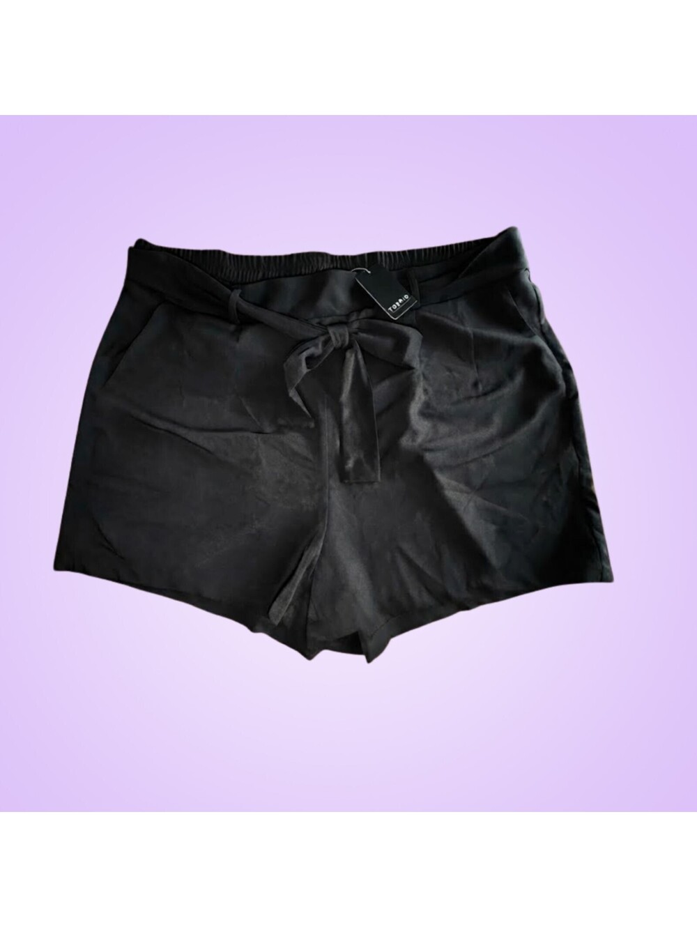 New with Tag Torrid Black High Rise Tie Waist Paperbag Shorts 3X 22-24